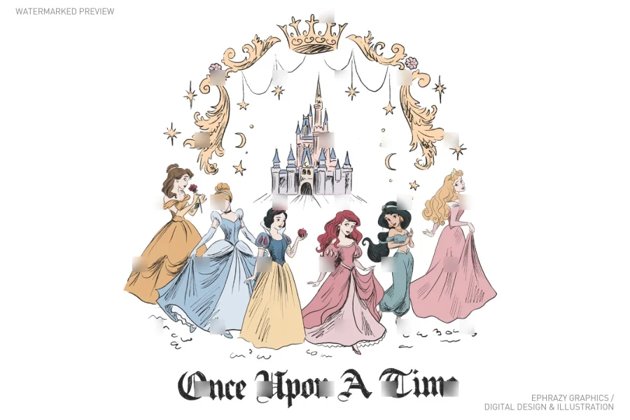 Once Upon A Time Princesses Clipart [127] - 2