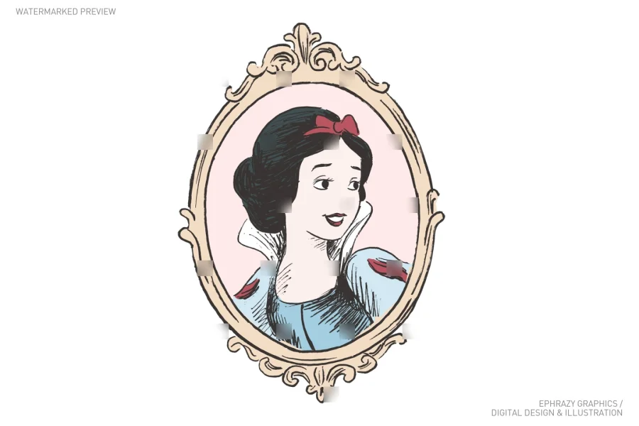Once Upon A Time Princess Portraits Clipart [129] - 4