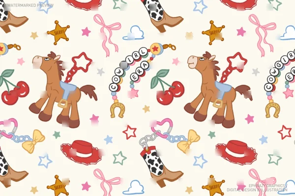 Toy Story Jessie Cowgirl Seamless Pattern - Seamless