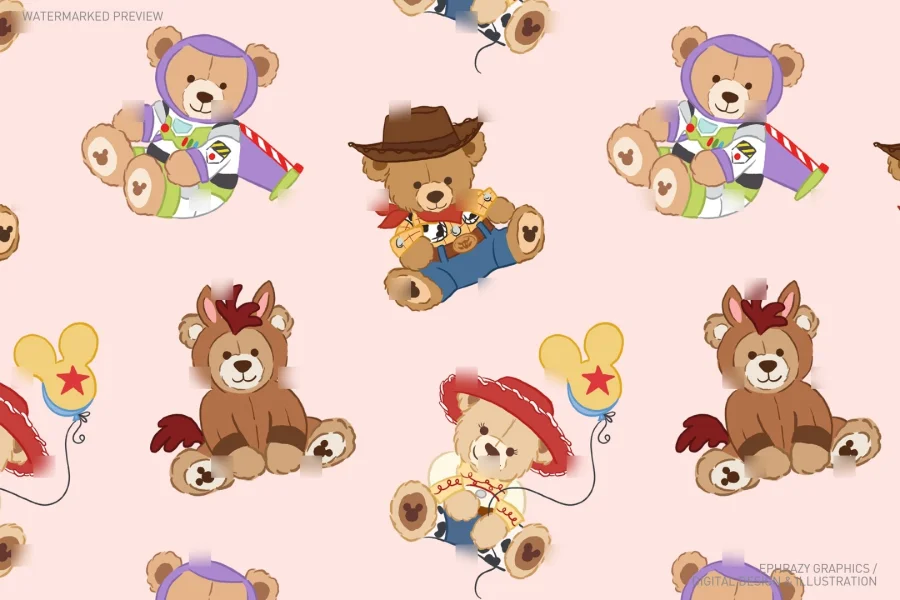 Toy Story Teddy Bears Seamless Pattern [132] - 2