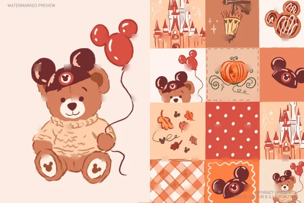 Fall Disney Parks Teddy Bear Set [133] - Sets