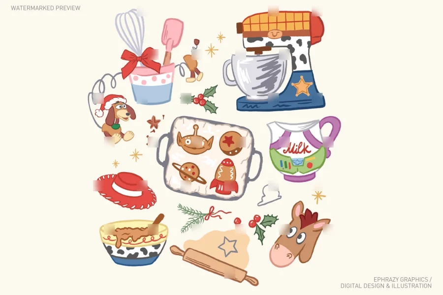 Toy Story Christmas Baking Clipart [136] - 1