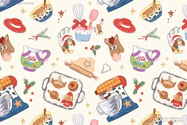 Toy Story Christmas Baking Seamless Pattern [136] - Seamless
