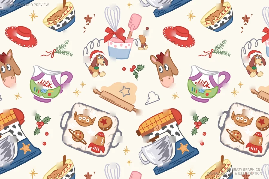 Toy Story Christmas Baking Seamless Pattern [136] - 1