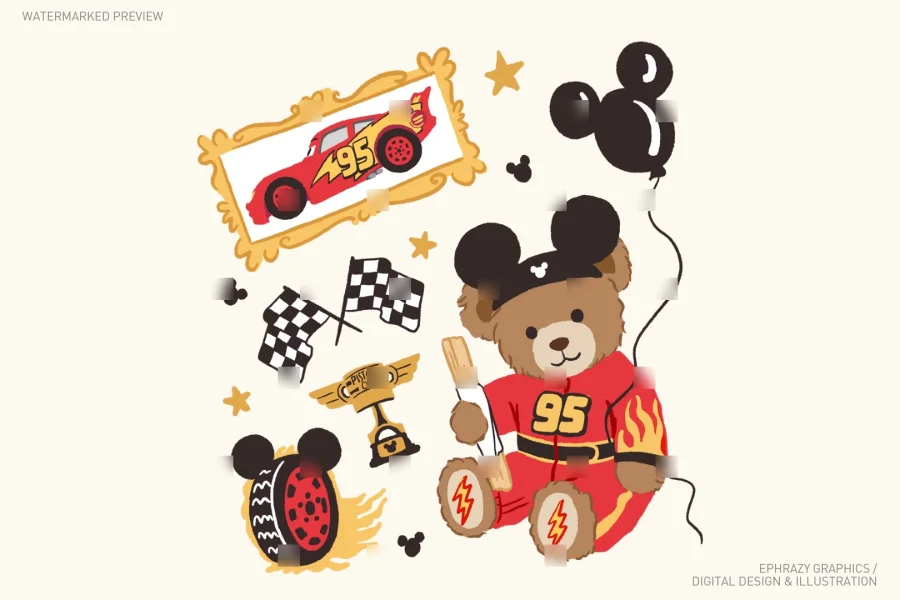 Lightning McQueen Teddy Bear Clipart [137] - 2