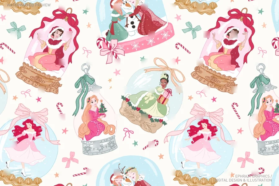 Disney Princesses Snow Globes Collection Set [138] - 4