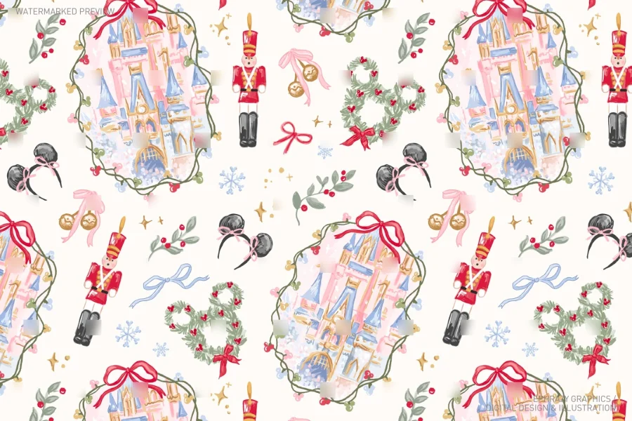 Cinderella Castle Christmas Watercolor Set [139] - 3