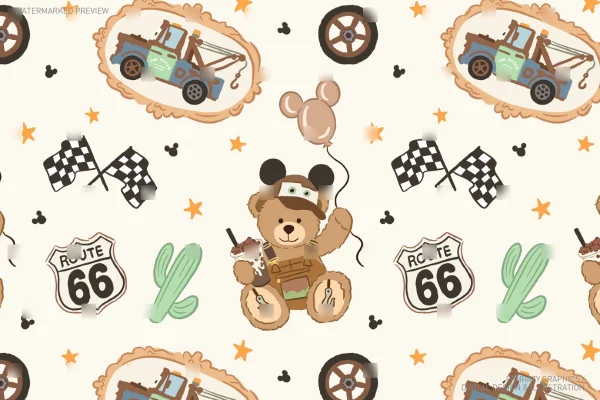 Tow Mater Teddy Bear Seamless Pattern [141] - Seamless