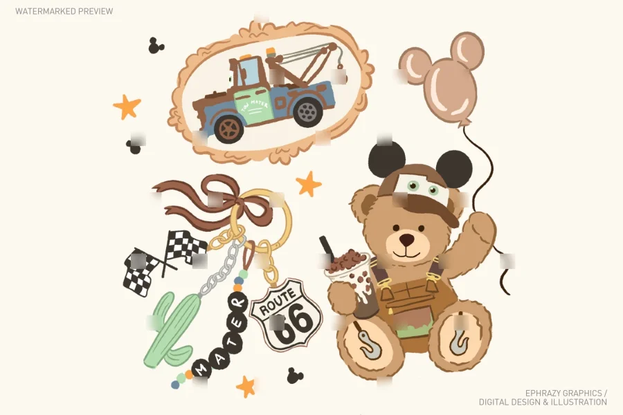 Tow Mater Teddy Bear Set [141] - 2
