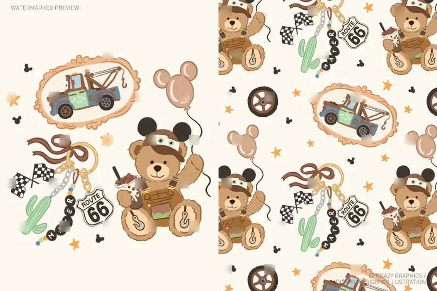 Tow Mater Teddy Bear Set [141] - 1