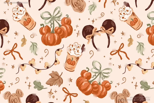 Minnie Pumpkin Spice Coquette Seamless Pattern [142] - Seamless