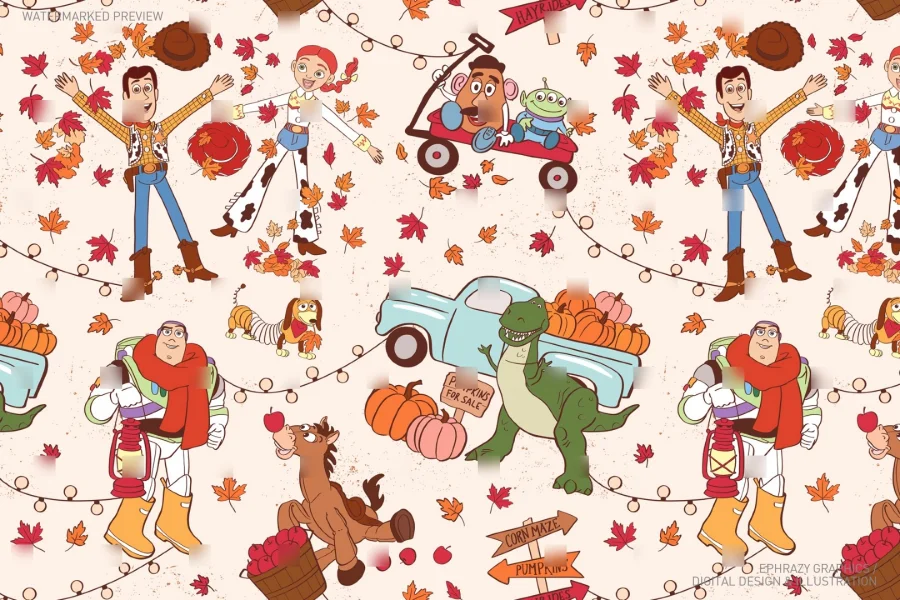 Toy Story Pumpkin Patch Seamless Pattern [143] - 1