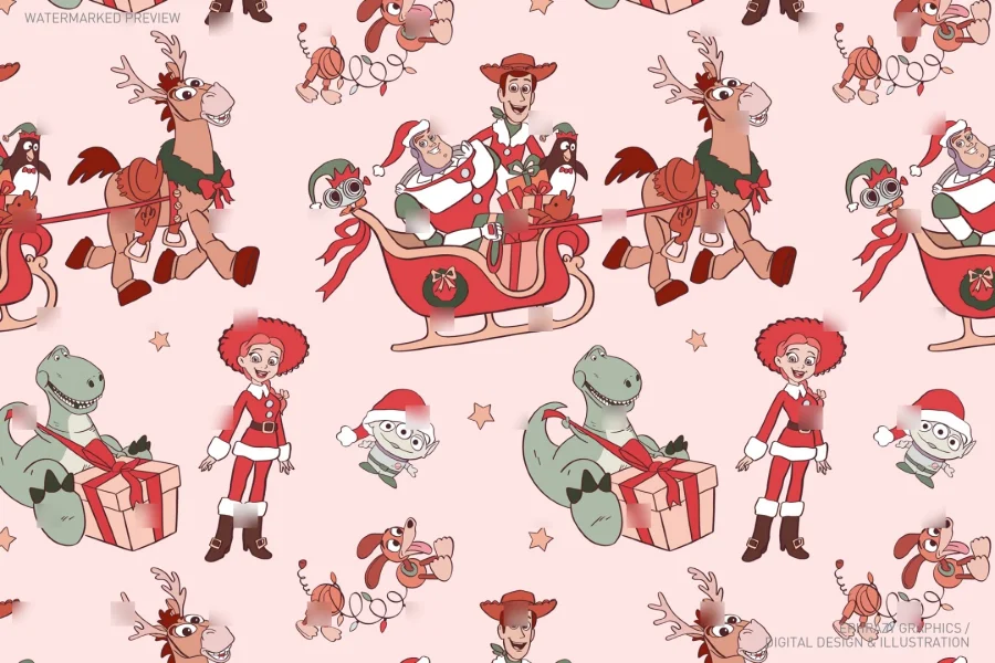 Toy Story Christmas Seamless Pattern [144] - 2