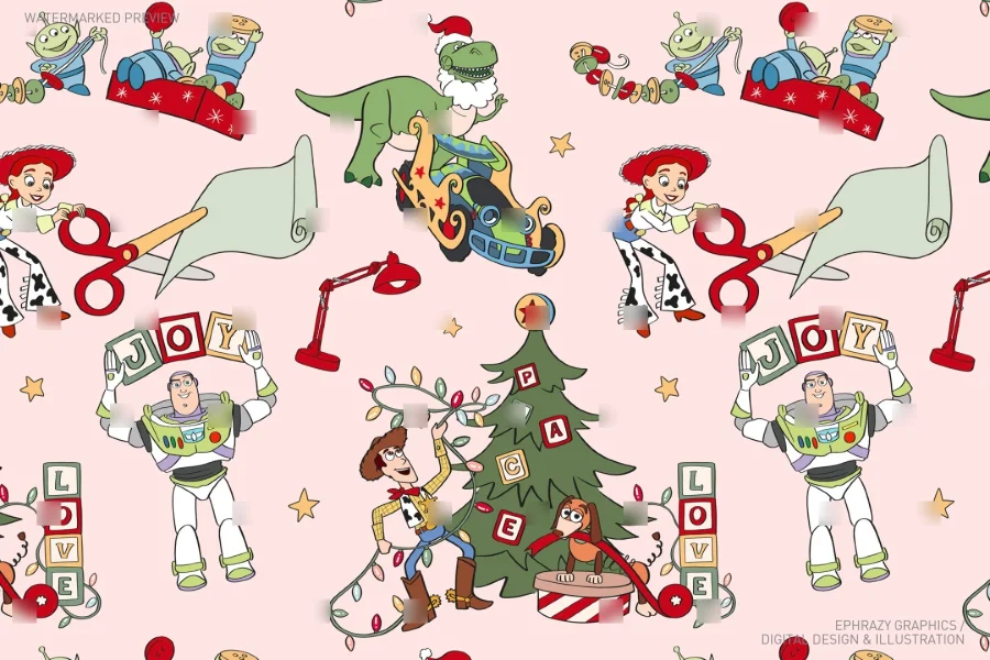 Toy Story Peace Love Joy Seamless Pattern [145] - 2