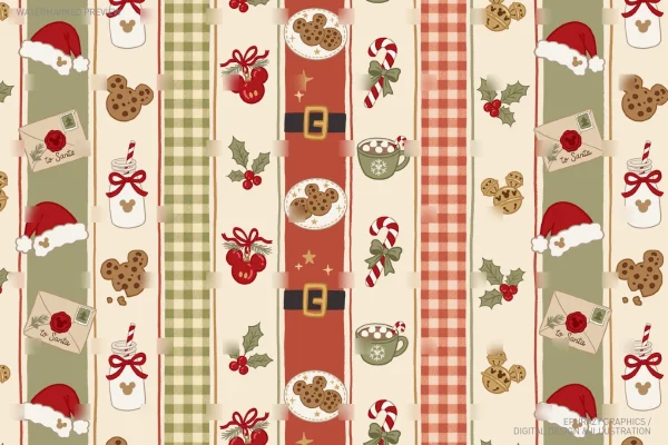 Mickey Christmas Cookies Seamless Pattern [147] - Seamless