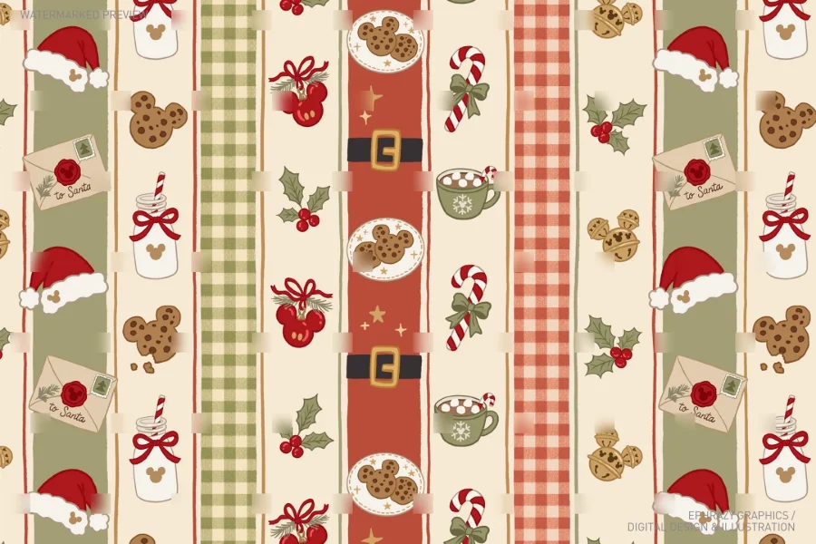 Mickey Christmas Cookies Seamless Pattern [147] - 1