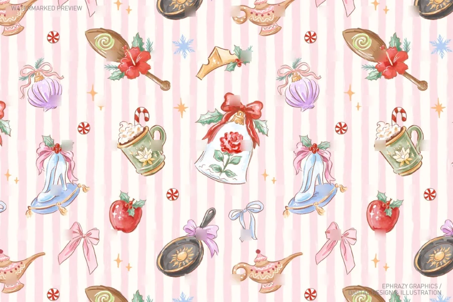 Disney Princess Christmas Watercolor Set [149] - 3