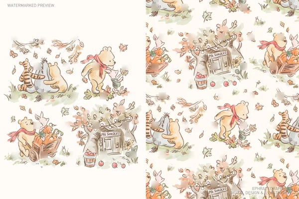 Classic Winnie the Pooh Fall Watercolor Set [151] - Sets