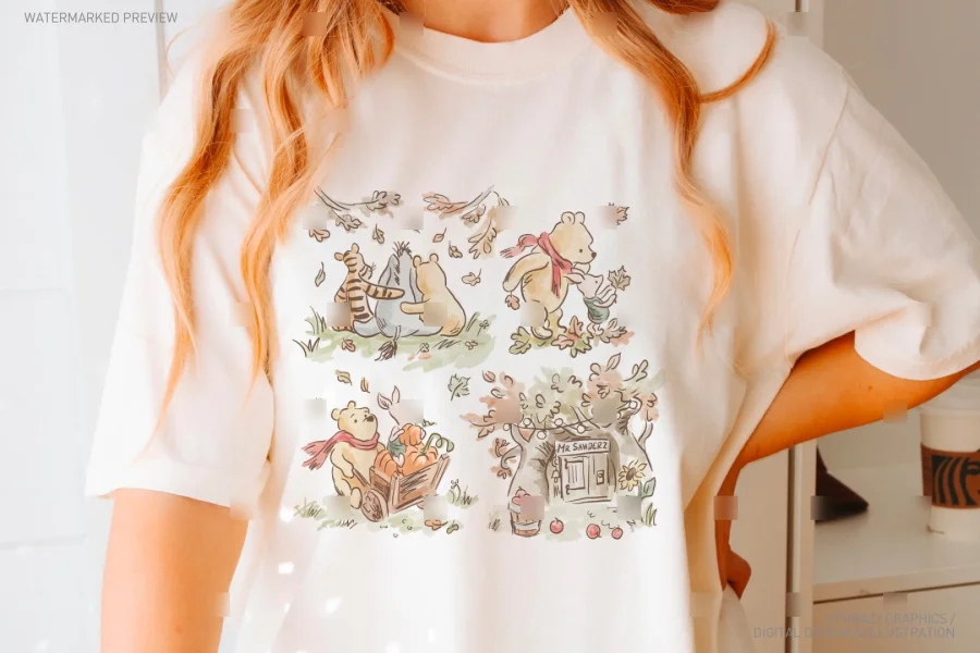 Classic Winnie the Pooh Fall Watercolor Set [151] - 3
