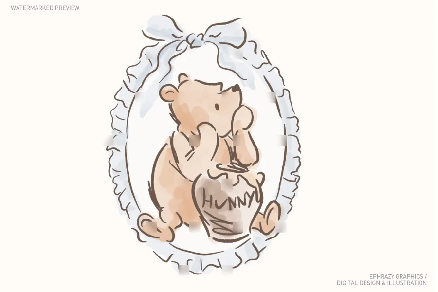 Classic Winnie the Pooh & Friends Watercolor Clipart [152] - 2