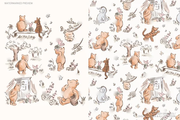 Classic Winnie the Pooh & Friends Watercolor Set [152] - Sets