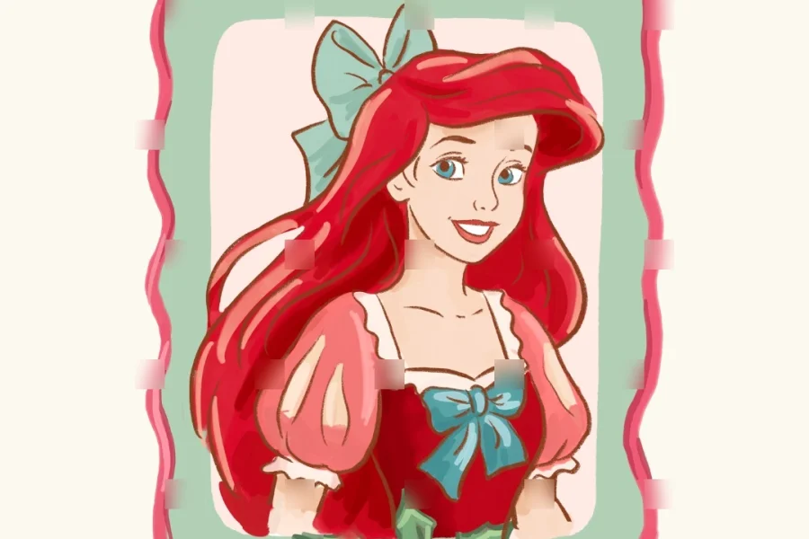 Disney Princess Christmas Watercolor Frame Clipart [158] - 5