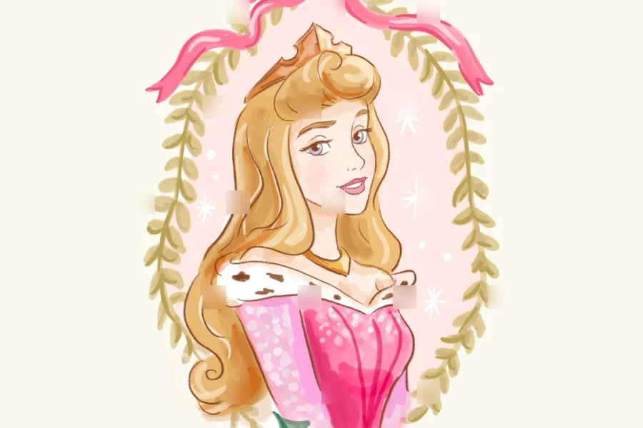 Disney Princess Christmas Watercolor Frame Clipart [158] - 6