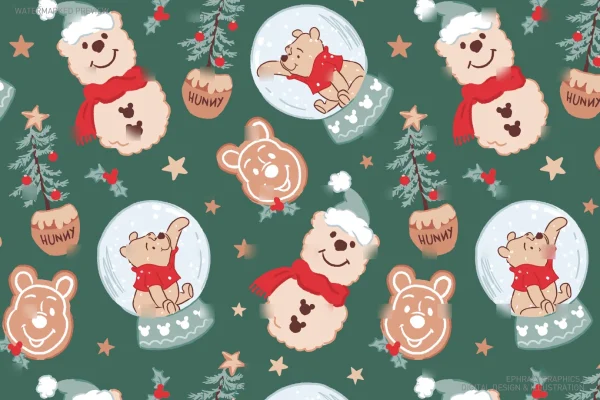 Winnie the Pooh Christmas Seamless Pattern [159] - Seamless