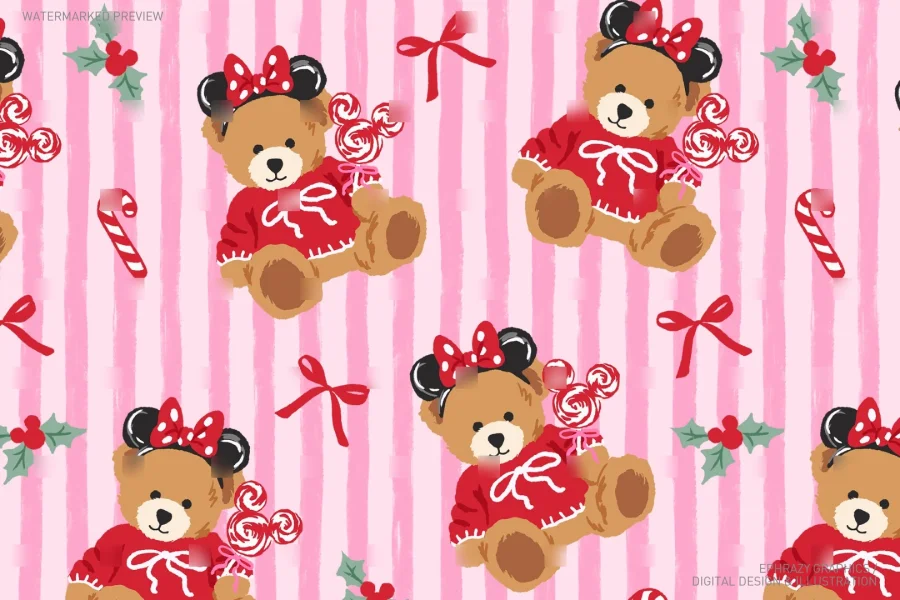 Disney Coquette Christmas Teddy Bear Set [160] - 7