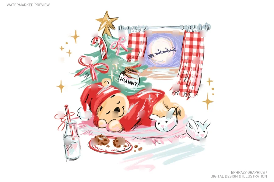 Winnie the Pooh Christmas Eve Clipart [161] - 2