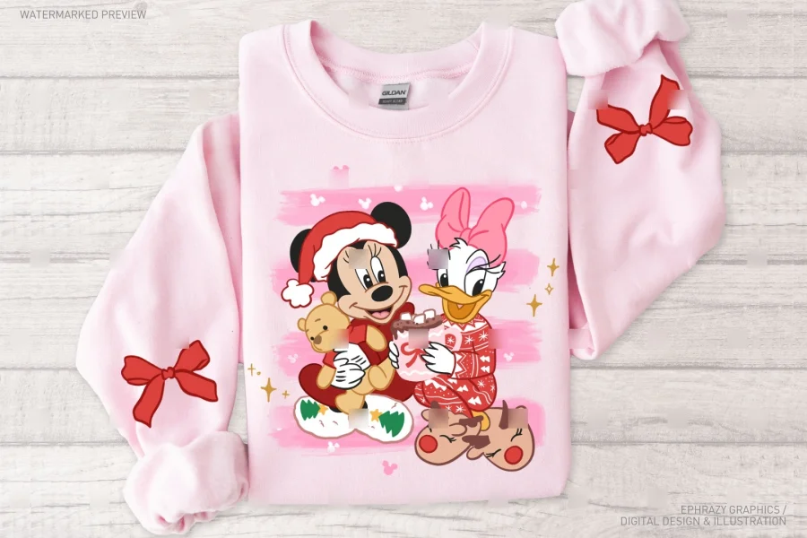 Minnie Daisy Christmas Pajamas Clipart [162] - 4