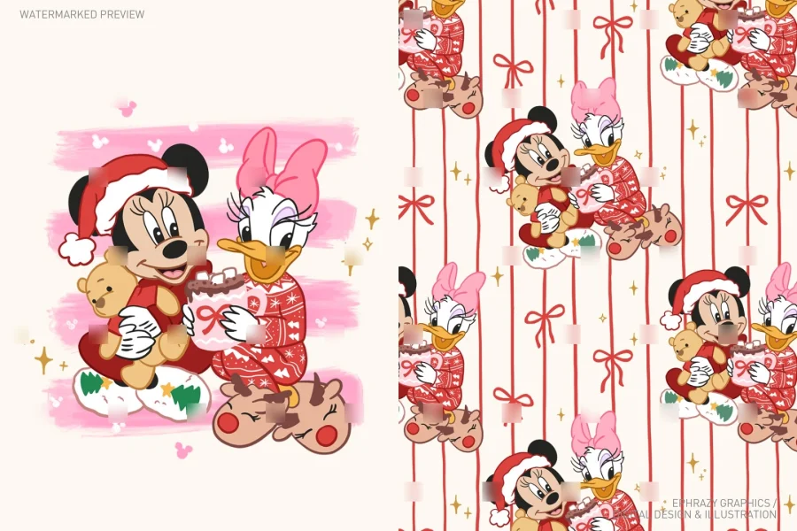 Minnie Daisy Christmas Pajamas Set [162] - 1