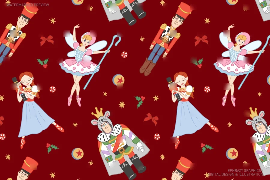Toy Story Nutcracker Ballet Seamless Pattern [164] - 6