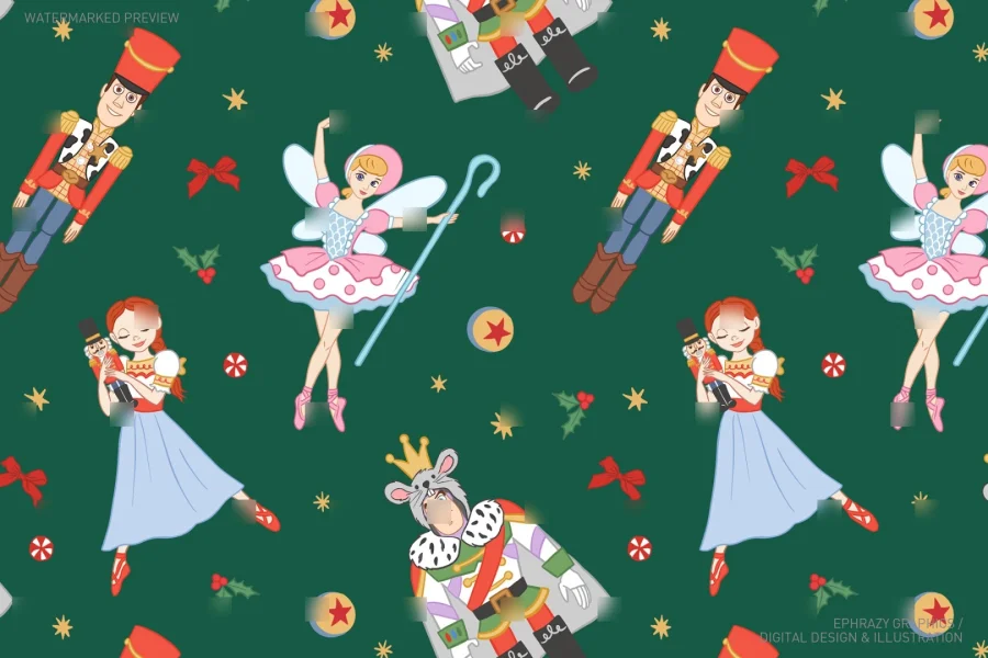 Toy Story Nutcracker Ballet Seamless Pattern [164] - 3