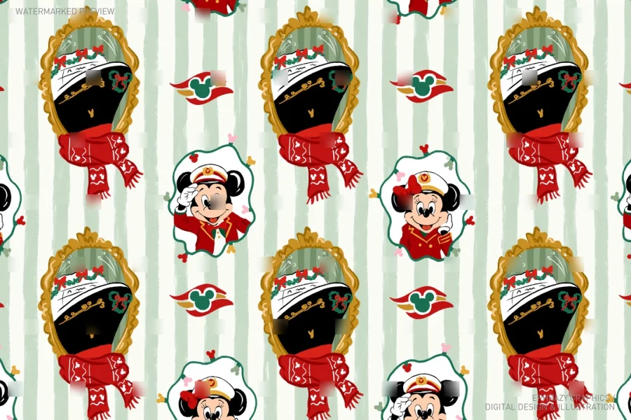 Disney Very Merrytime Cruise Seamless Pattern [165] - 1