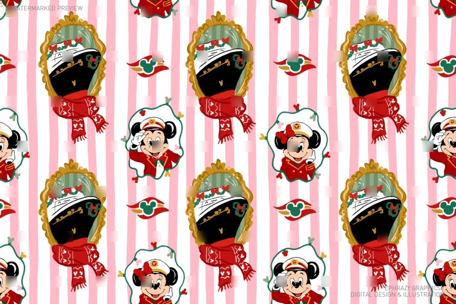 Disney Very Merrytime Cruise Seamless Pattern [165] - 2