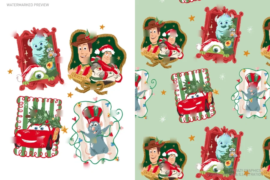 Disney Pixar Christmas Characters Set [167] - 2