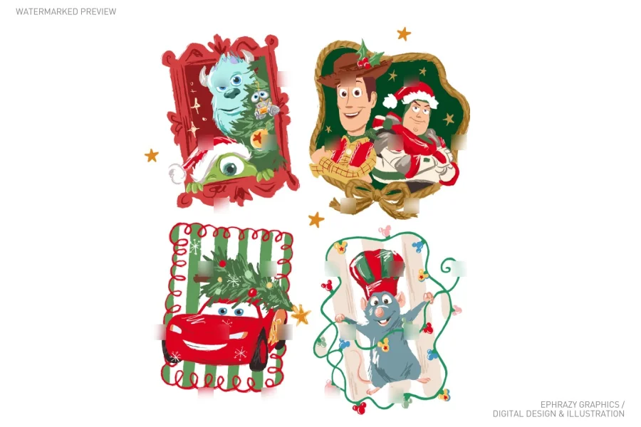 Disney Pixar Christmas Characters Set [167] - 12