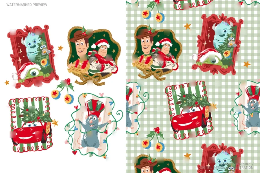 Disney Pixar Christmas Characters Set [167] - 1
