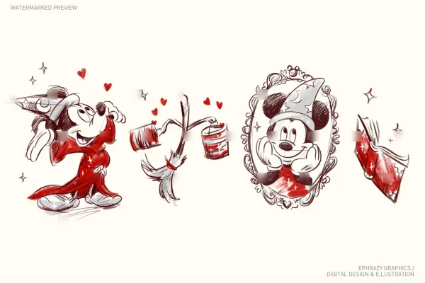 Sorcerer Mickey Valentine's Day Clipart [168] - Clipart
