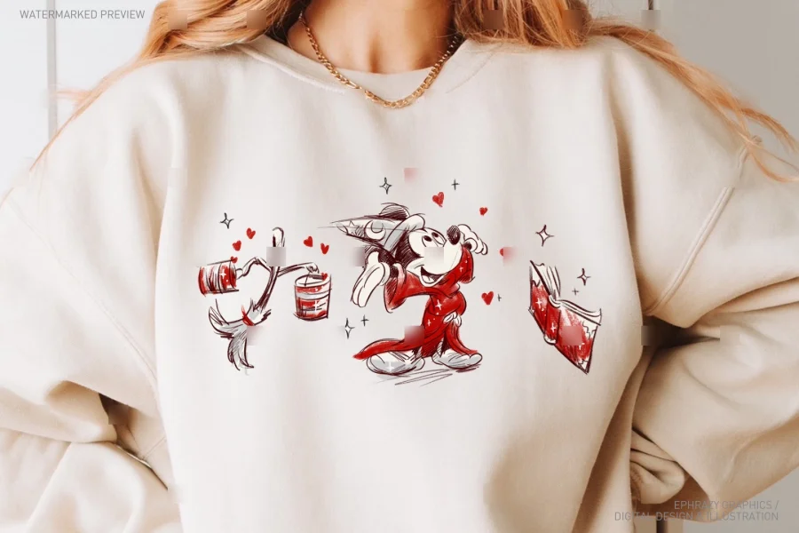 Sorcerer Mickey Valentine's Day Clipart [168] - 3