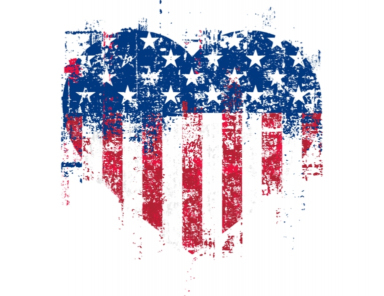 USA Heart Clipart American Flag SVG 4th Of July Grunge Sublimation Patriotic Design Independence Day Vector Distressed Illustration