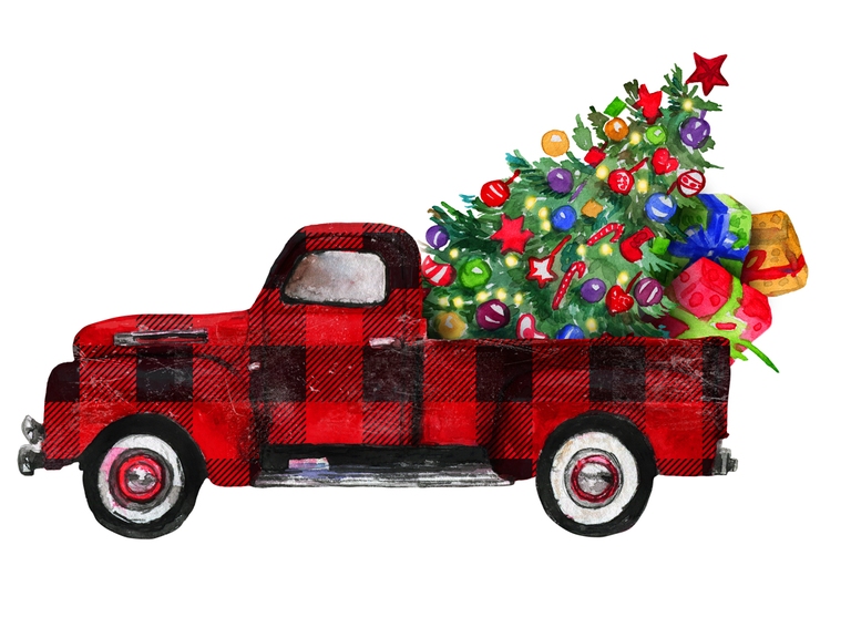 Plaid Christmas Truck