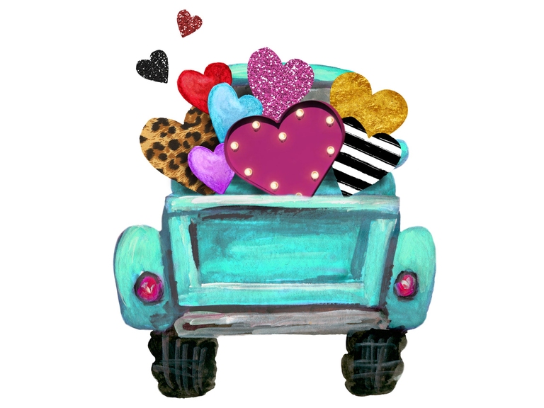 Turquoise Valentine Truck Back Pack