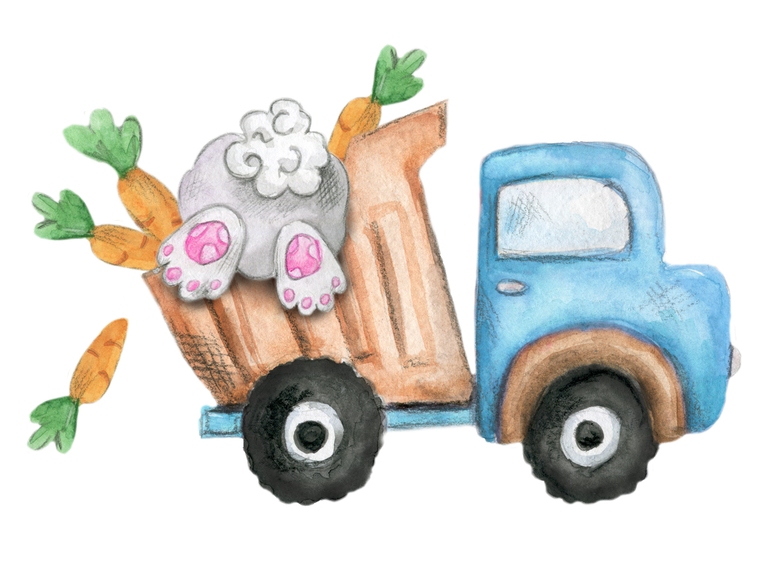 Little Easter Truck with Rabbit