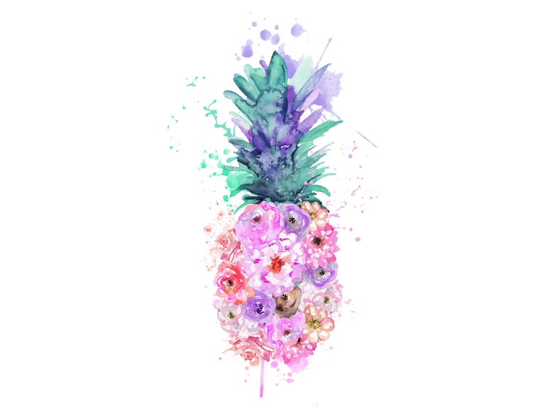 Summer Pineapple Floral (002)