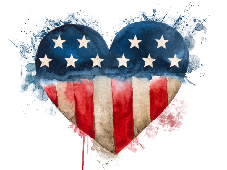 Usa Flag Heart