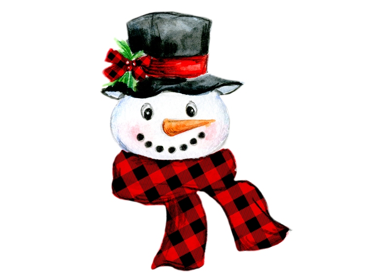 Plaid Snowman With Hat Pack
