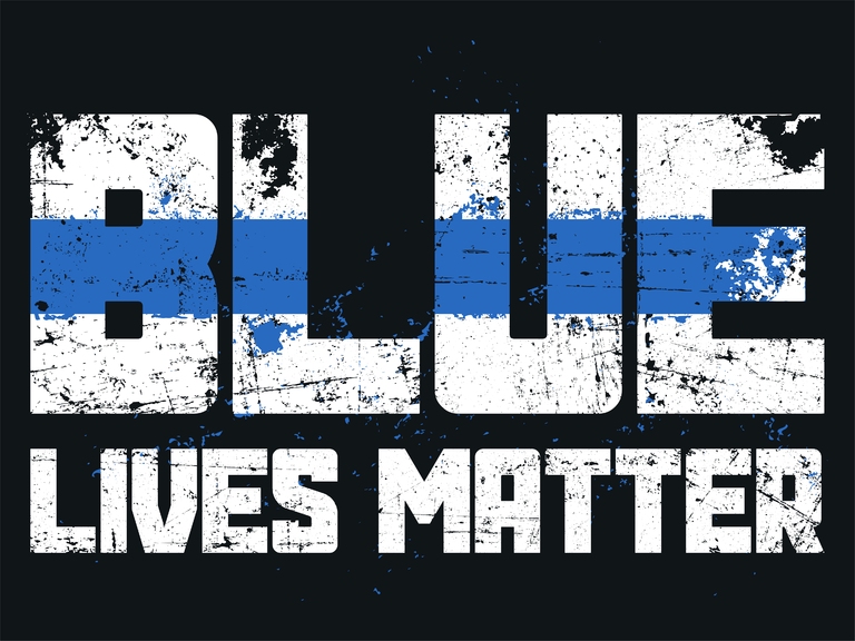 Blue Lives Matter Thin Blue Line American Police Symbol Grunge