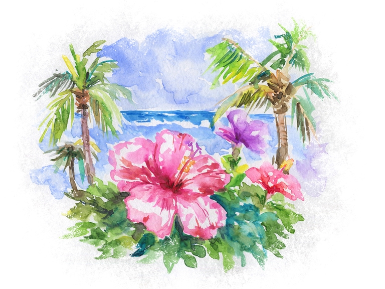 Beach Tropic Lotos Flowers